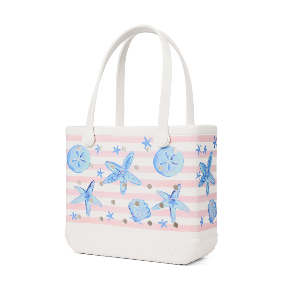 Baby Bogg Bag - Pink Stripes & Blue Shells