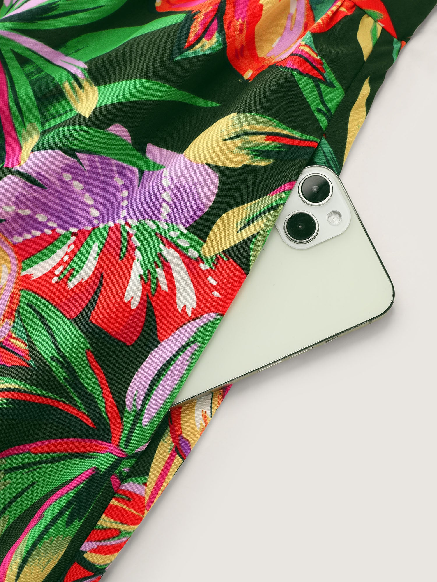 Vibrant Tropical Print Off-Shoulder Midi Dress