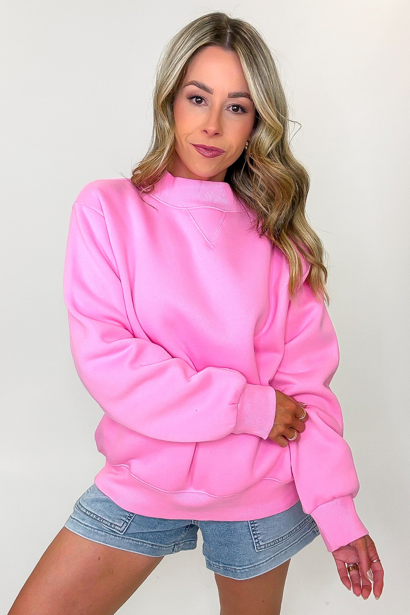 Relaxed Mock Neck Pullover