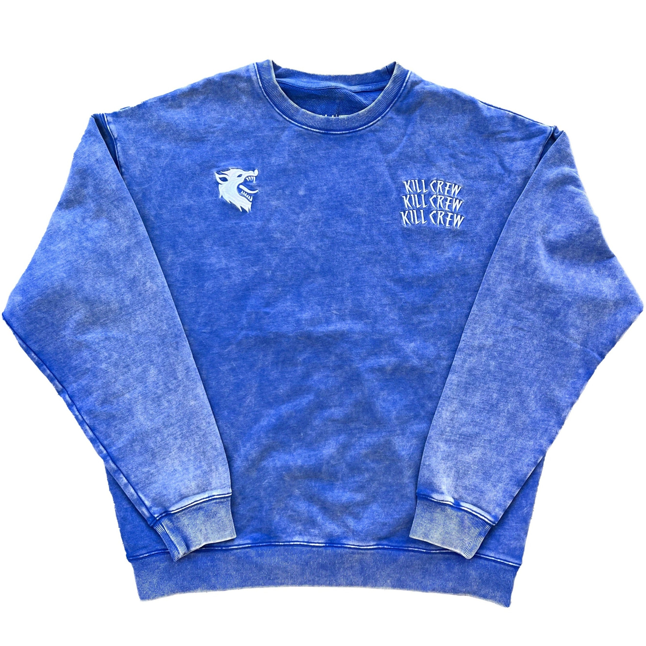 OVERSIZED HEAVYWEIGHT WOLF CREW NECK - BLUE