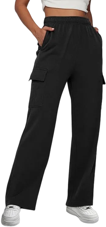 Womens High Waist Cargo Sweatpants Baggy