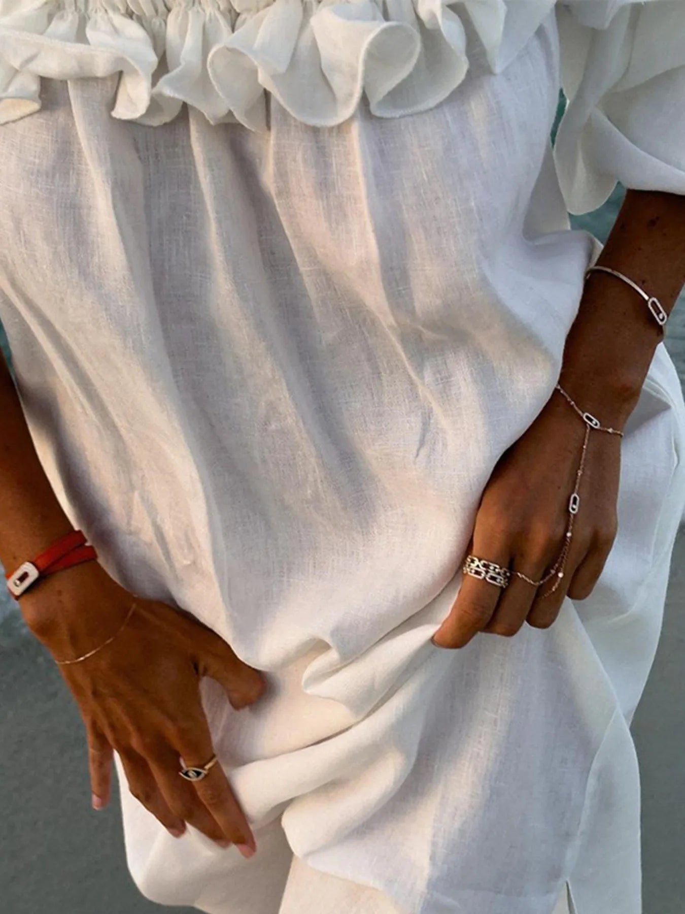 Side Slit Off-Shoulder Dress