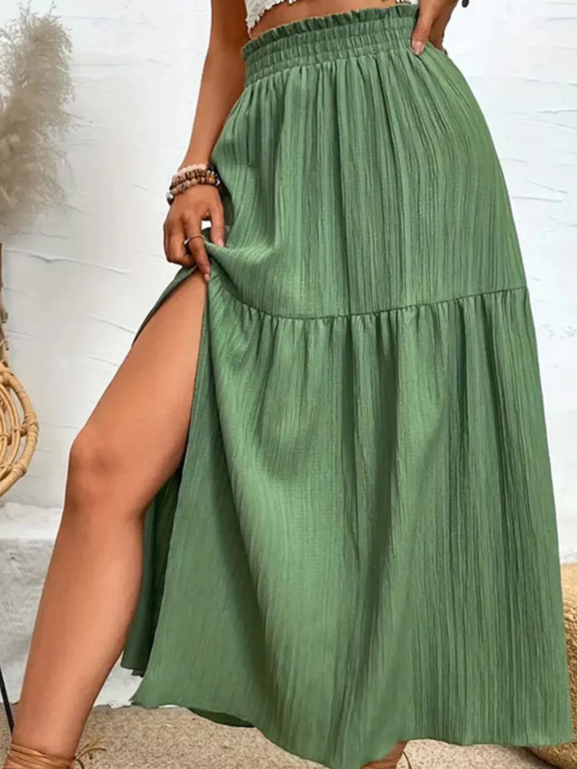 Frill Slit Skirt (multiple color options)