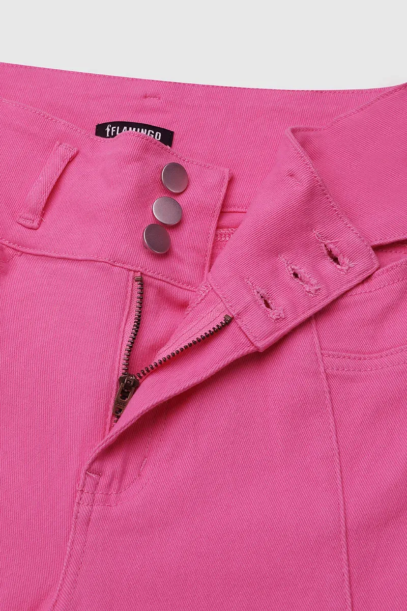 Solid Cut Out Waist Skinny High Waist Capri Jeans2