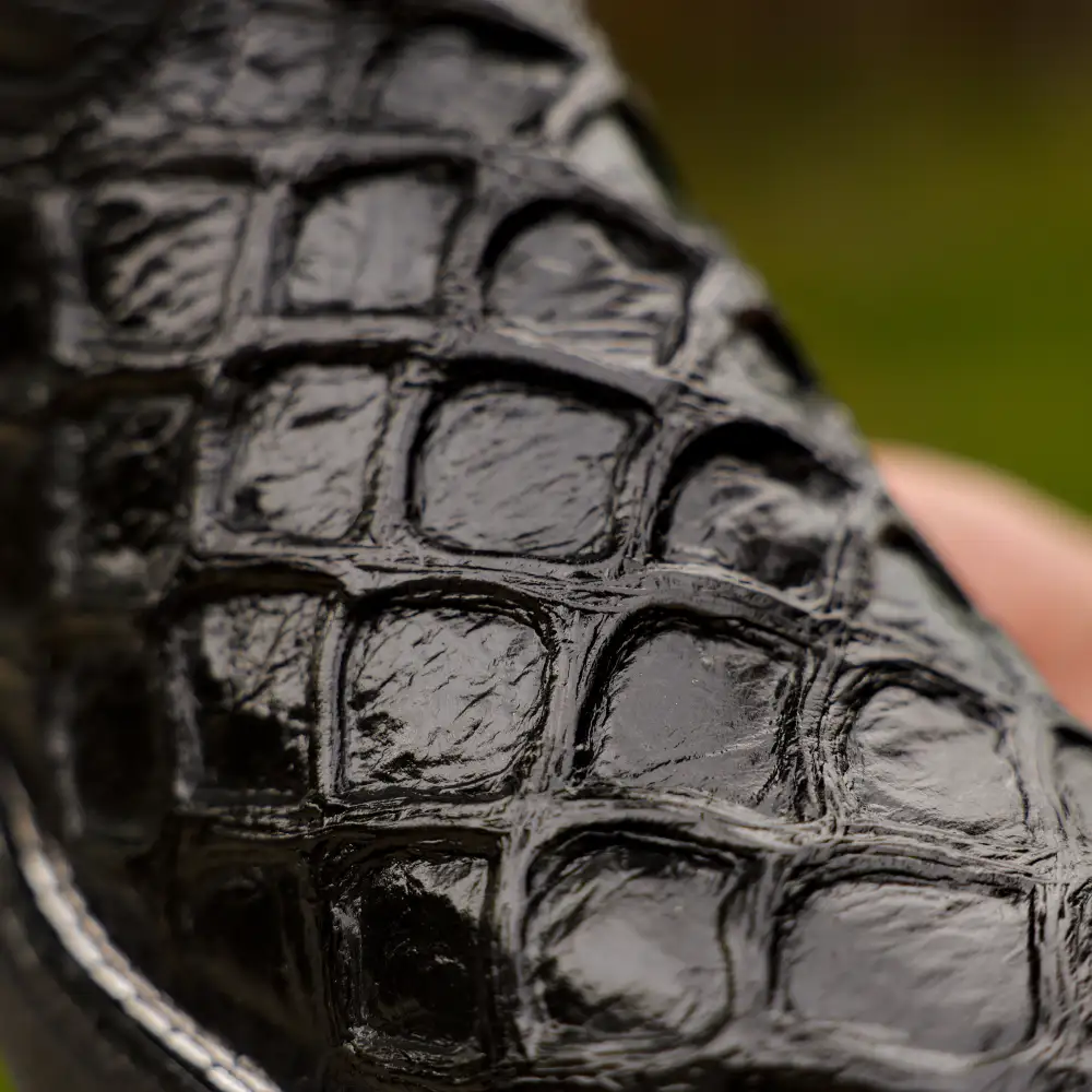 Black Pirarucu Leather Boots With 3D Lightweight BLACK EDITION Sole - Composite Toe