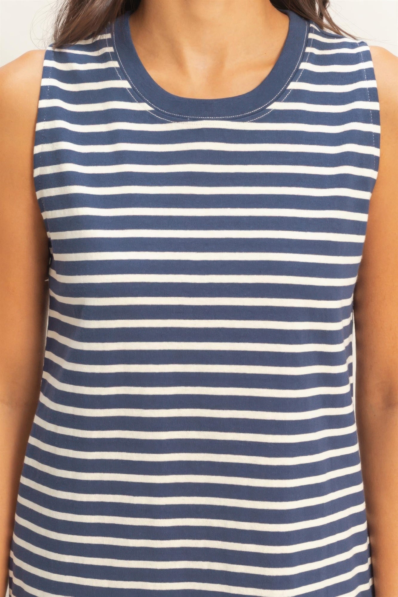 Striped Sleeveless Mini Dress