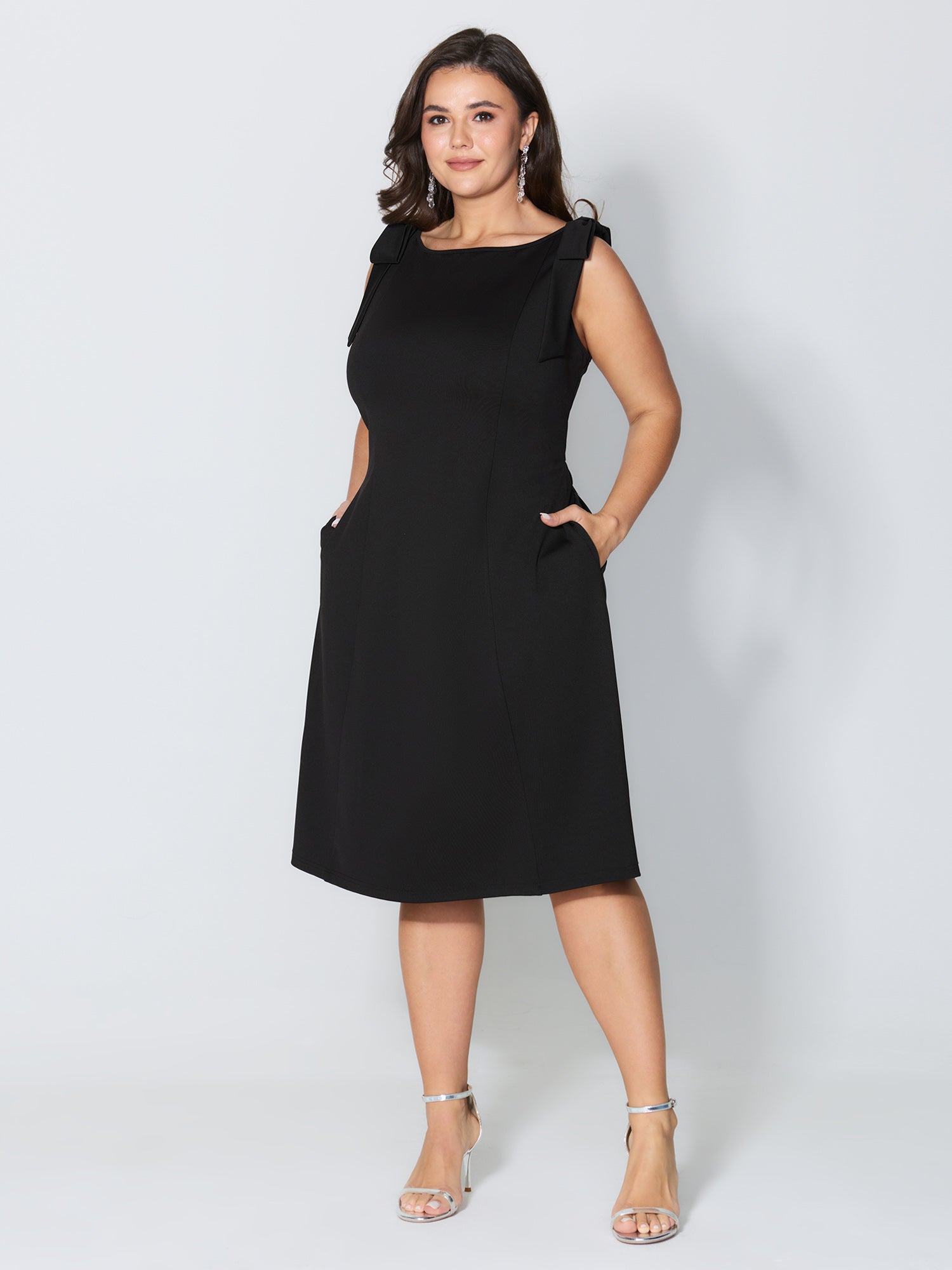 Shoulder Tie Sculpting Bodice Mini Dress