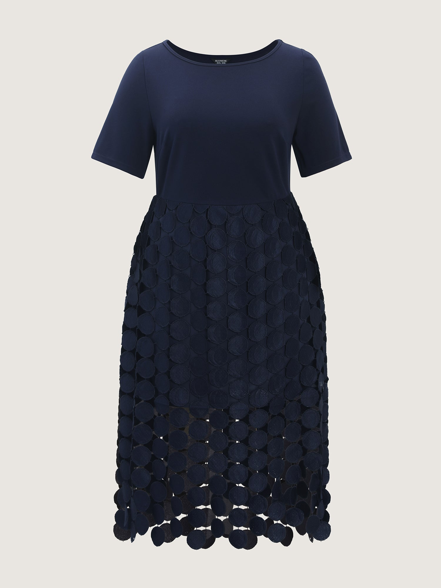 Lace Trim Tassels Stretchy Waist Midi Dress