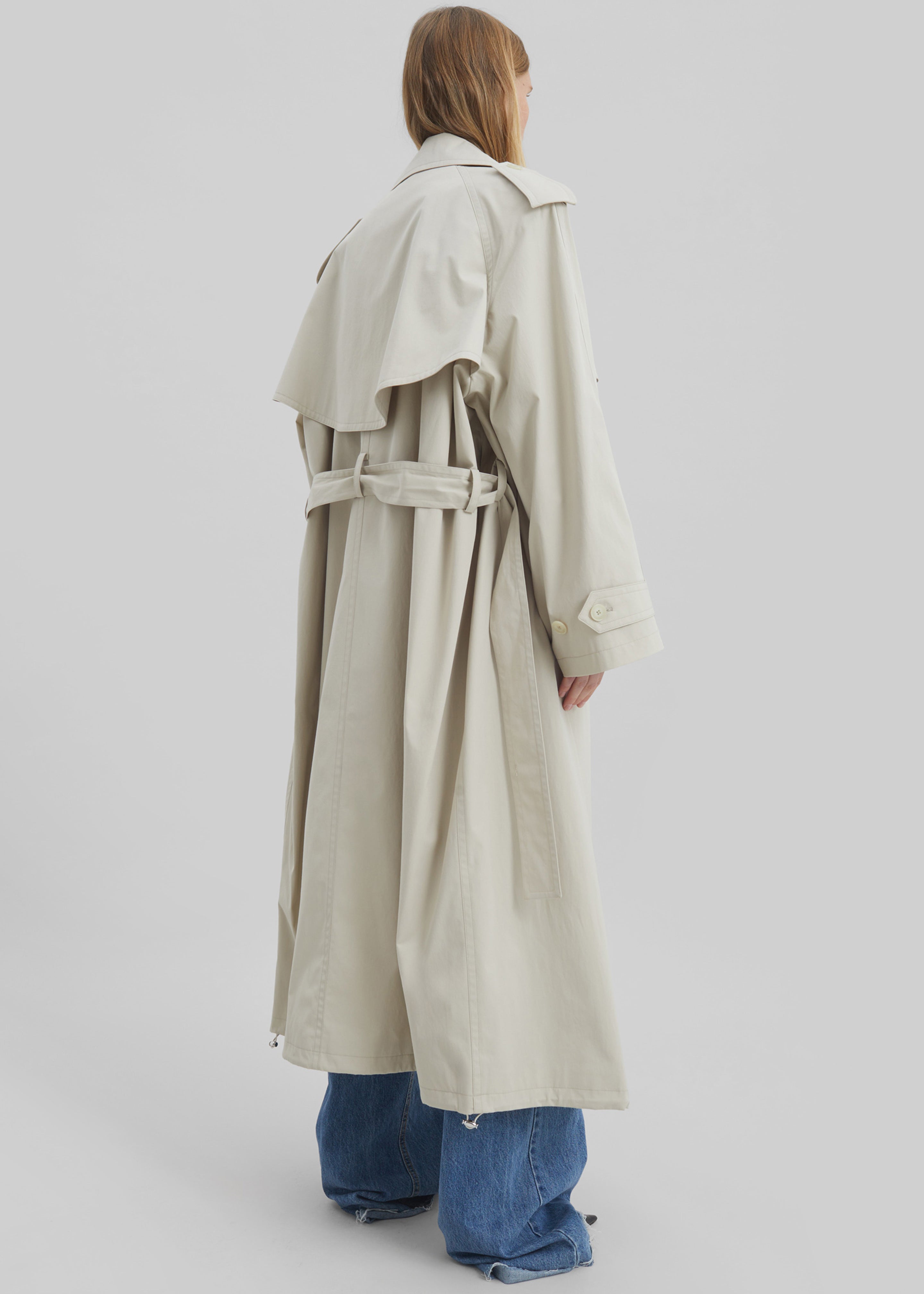 Riva Cotton Trench Coat - Light Beige