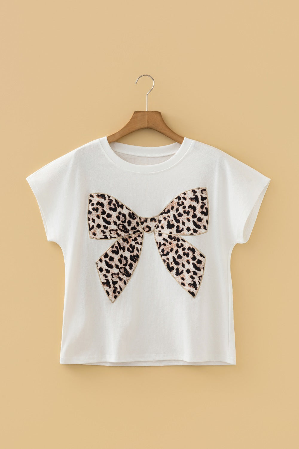 Leopard Bow Graphic Relaxed Fit T-Shirt