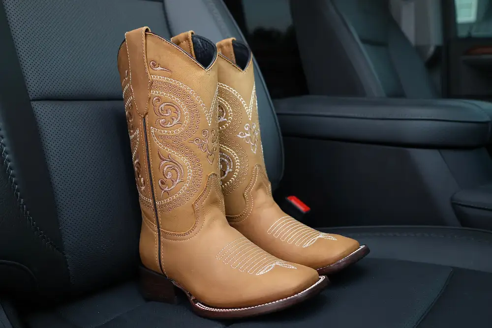 Men’s Honey Leather Boots-Square Toe