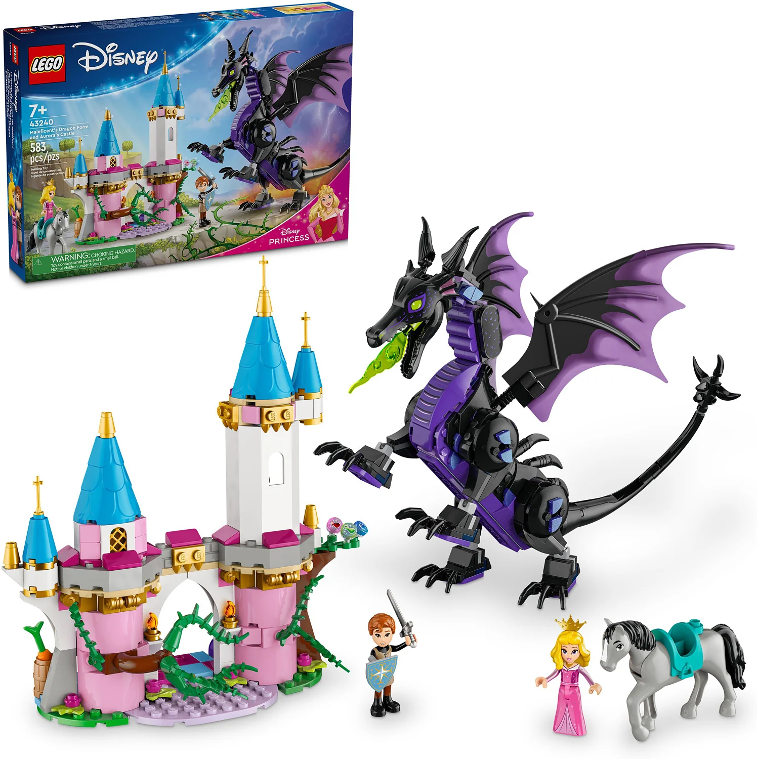 Maleficent's Dragon Form And Aurora's Castle