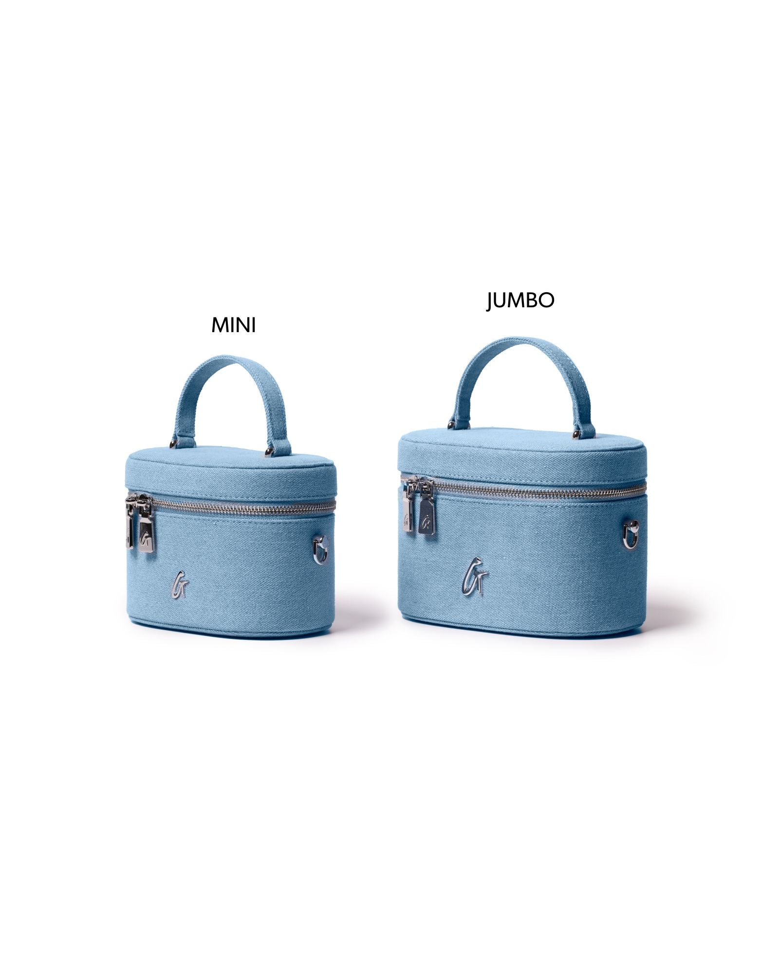 JUMBO DENIM SILVER VANITY BAG