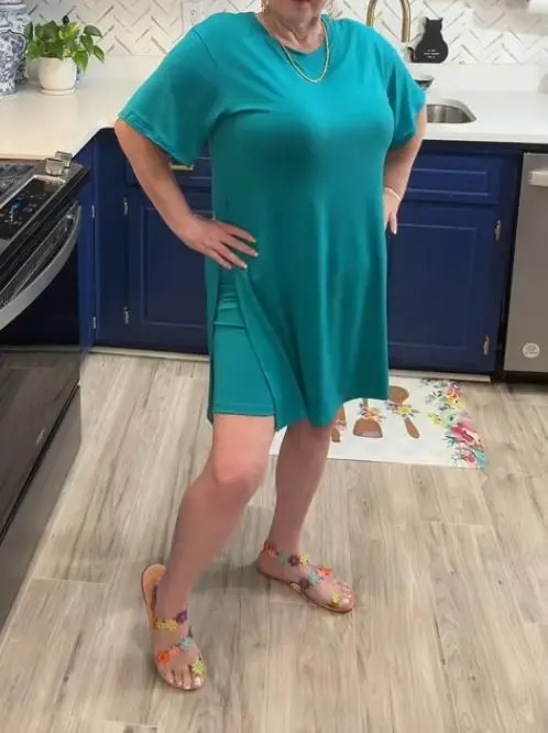 Women Plus Crewneck Short Sleeve Tops and Skinny Biker Shorts Sets