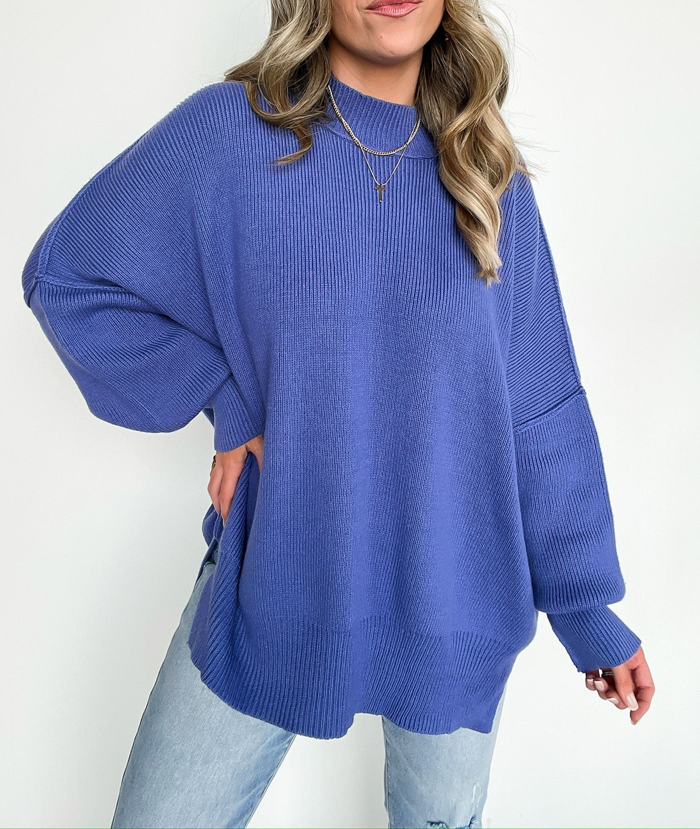 Simple Street Side Slit Oversized Sweater - BACK IN STOCK