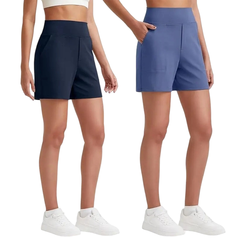 Women's Athletic Shorts High Waisted Running Yoga Shorts Summer Casual Burmuda Shorts with Pockets Activewear