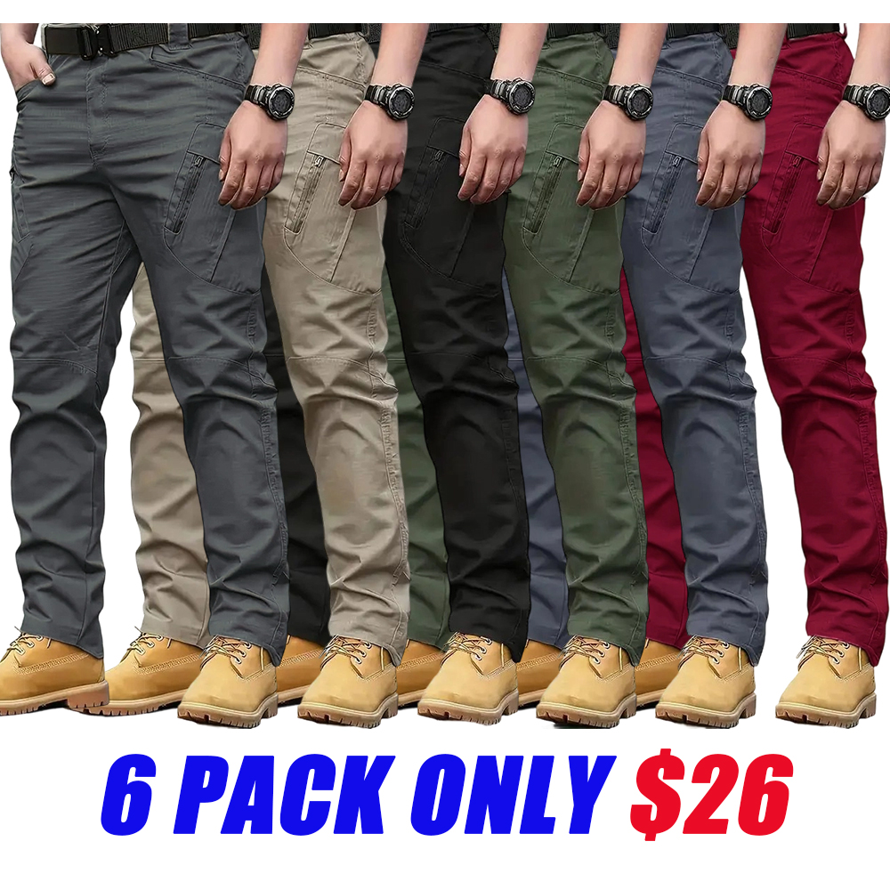 Men's Beige Tactical Cargo Pants - Durable Utility Work & Outdoor Pants