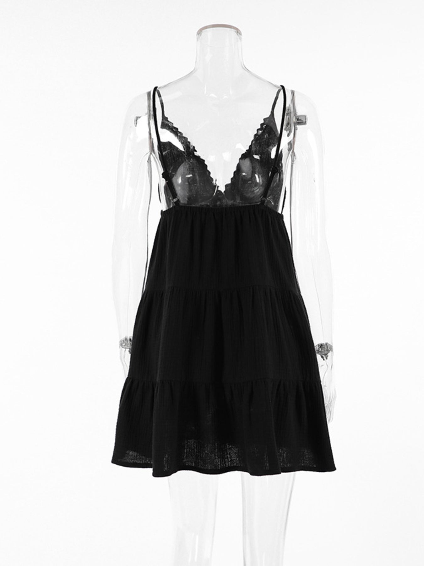 V-Neck Tiered Mini Dress