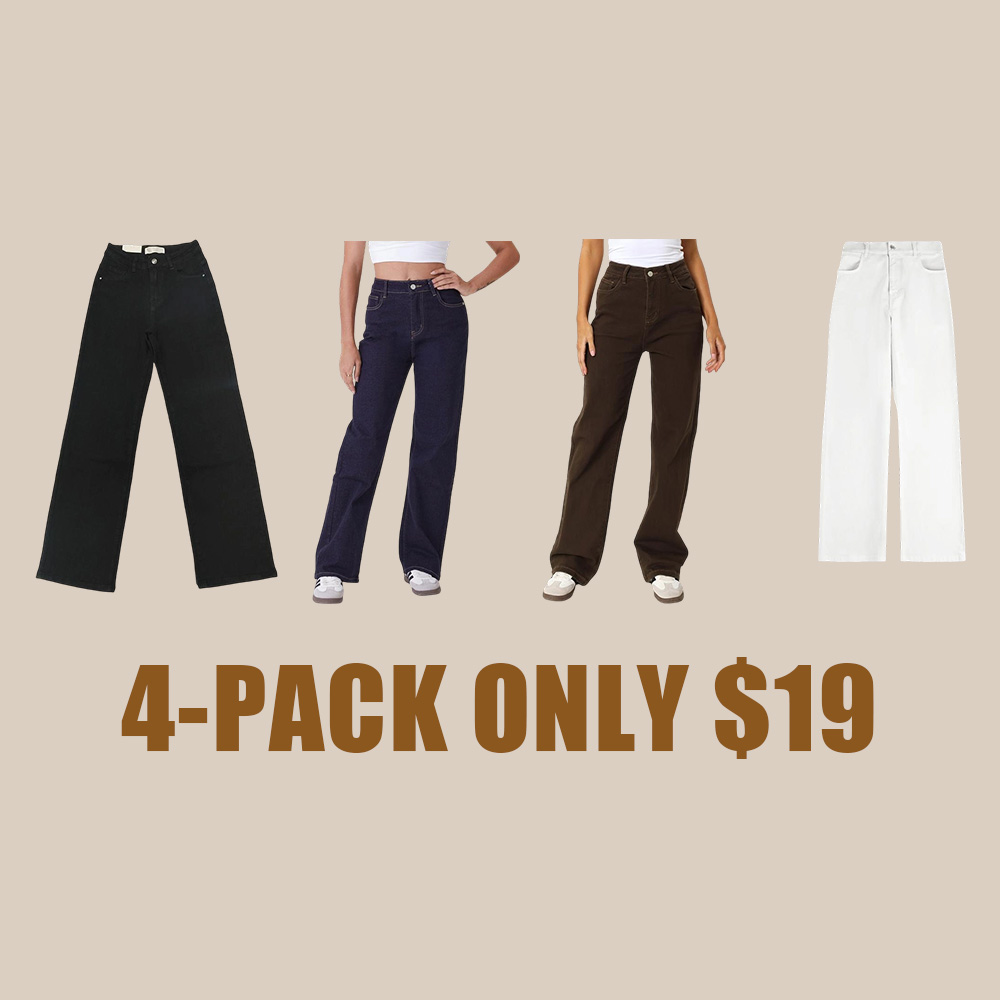 Women's High Waist Stretch Wide Leg Jeans