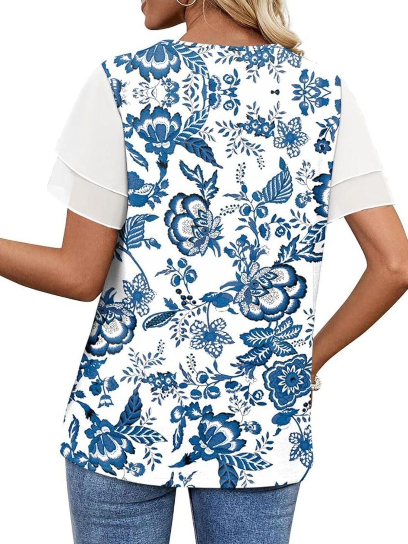 Layered Short Sleeve Round Neck T-Shirt