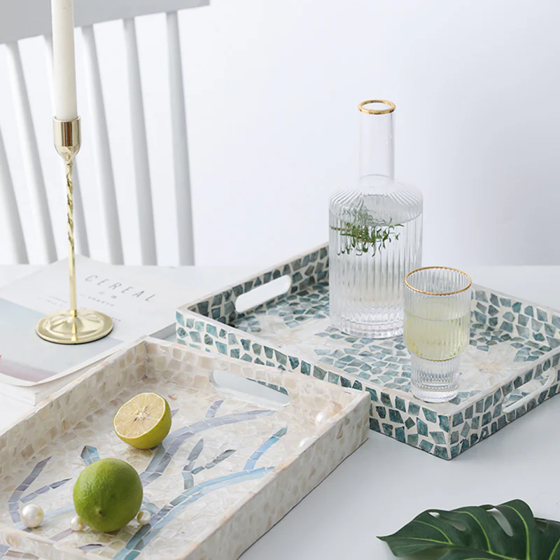 Wooden Rectangular Tea Tray