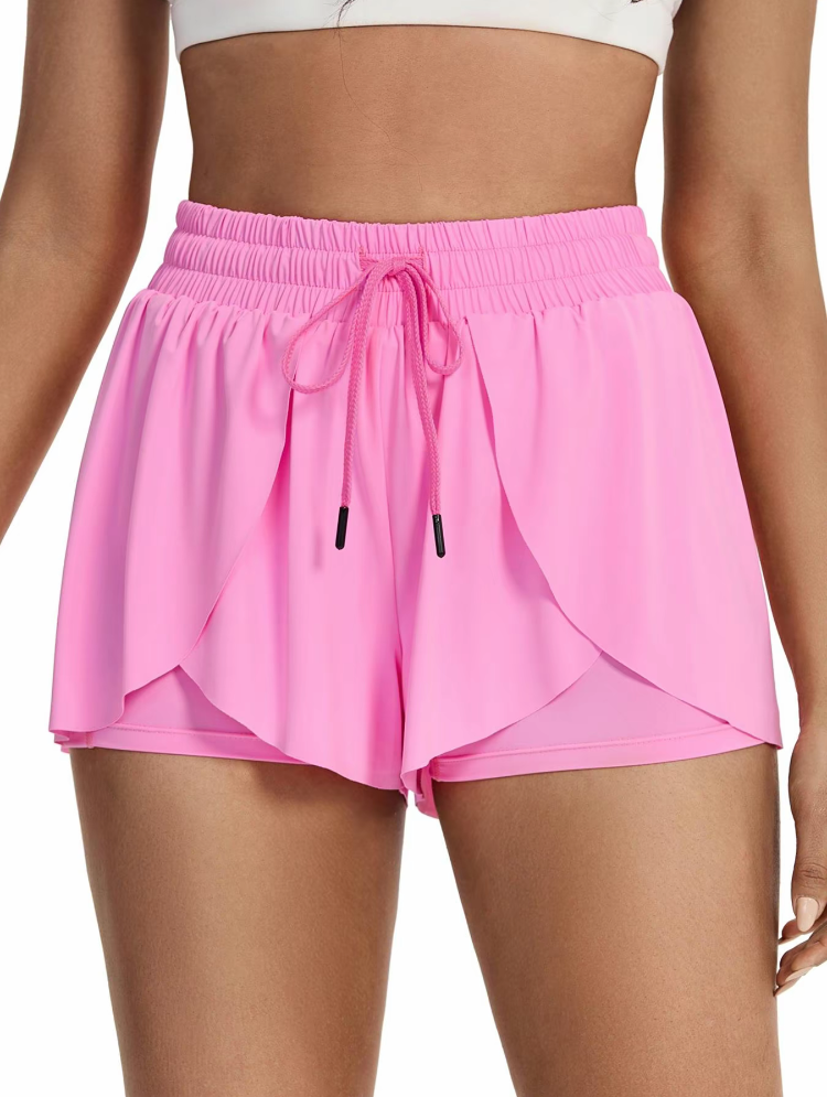 Women's 2-in-1 Drawstring Skorts, High-Waist Wrap Shorts for Gym & Daily Wear