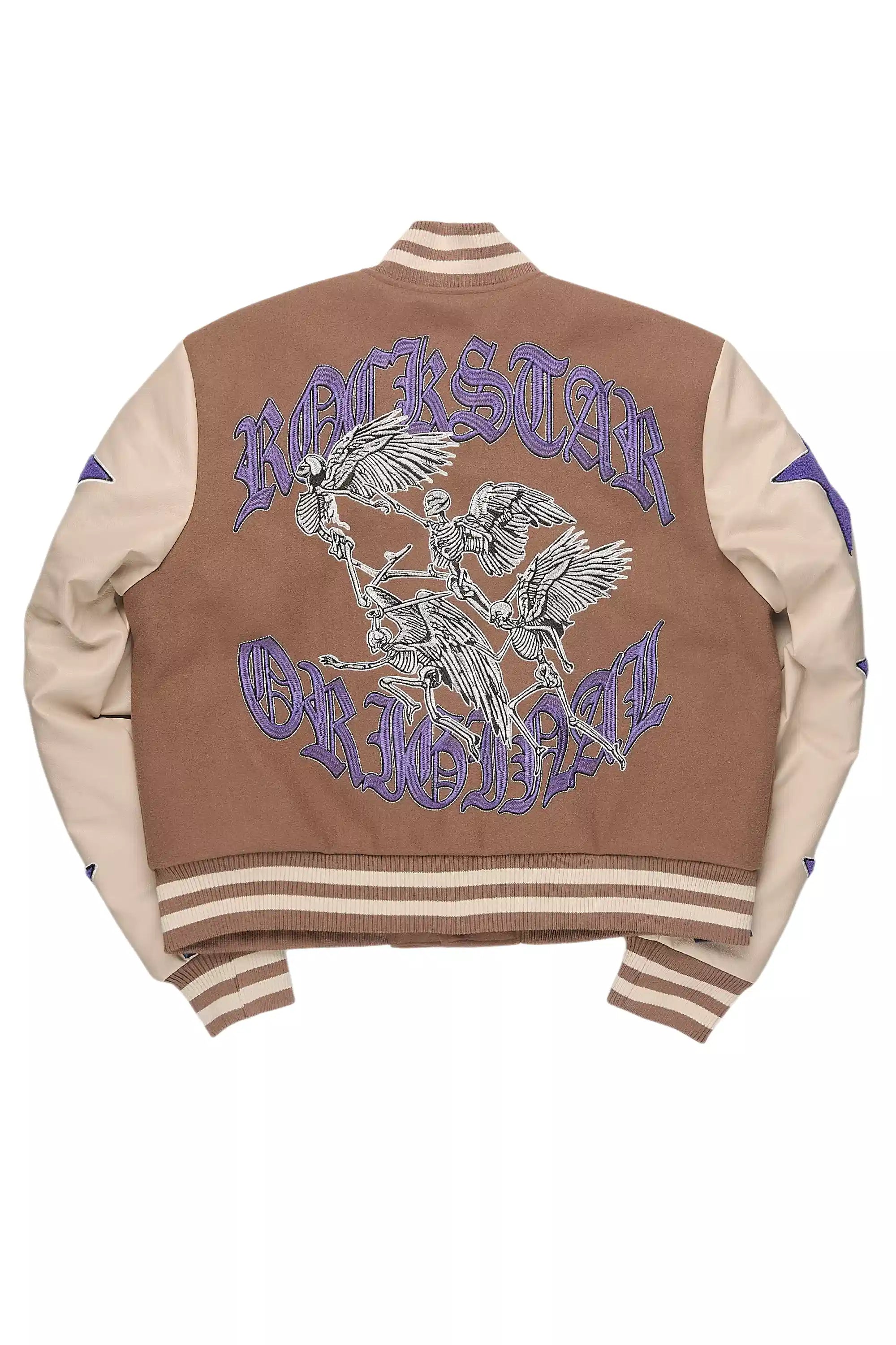 Krystle Mocha Oversized Varsity Jacket