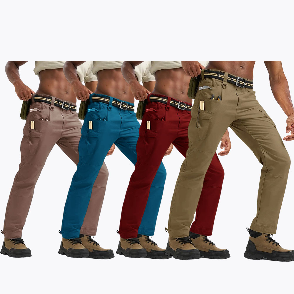 Men's Tactical Work Pants Multi-Pocket Water Resistant Cargo Pants Ripstop Hiking Military Construction Outdoor Pants 10 Pockets