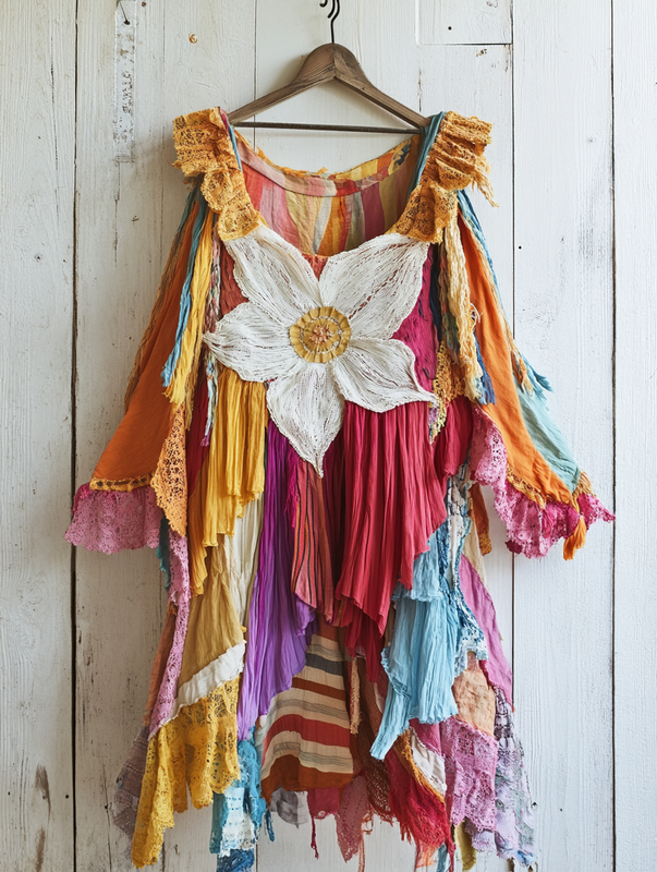 Summer Vacation Rainbow Lace Ruffle Dress aa9a