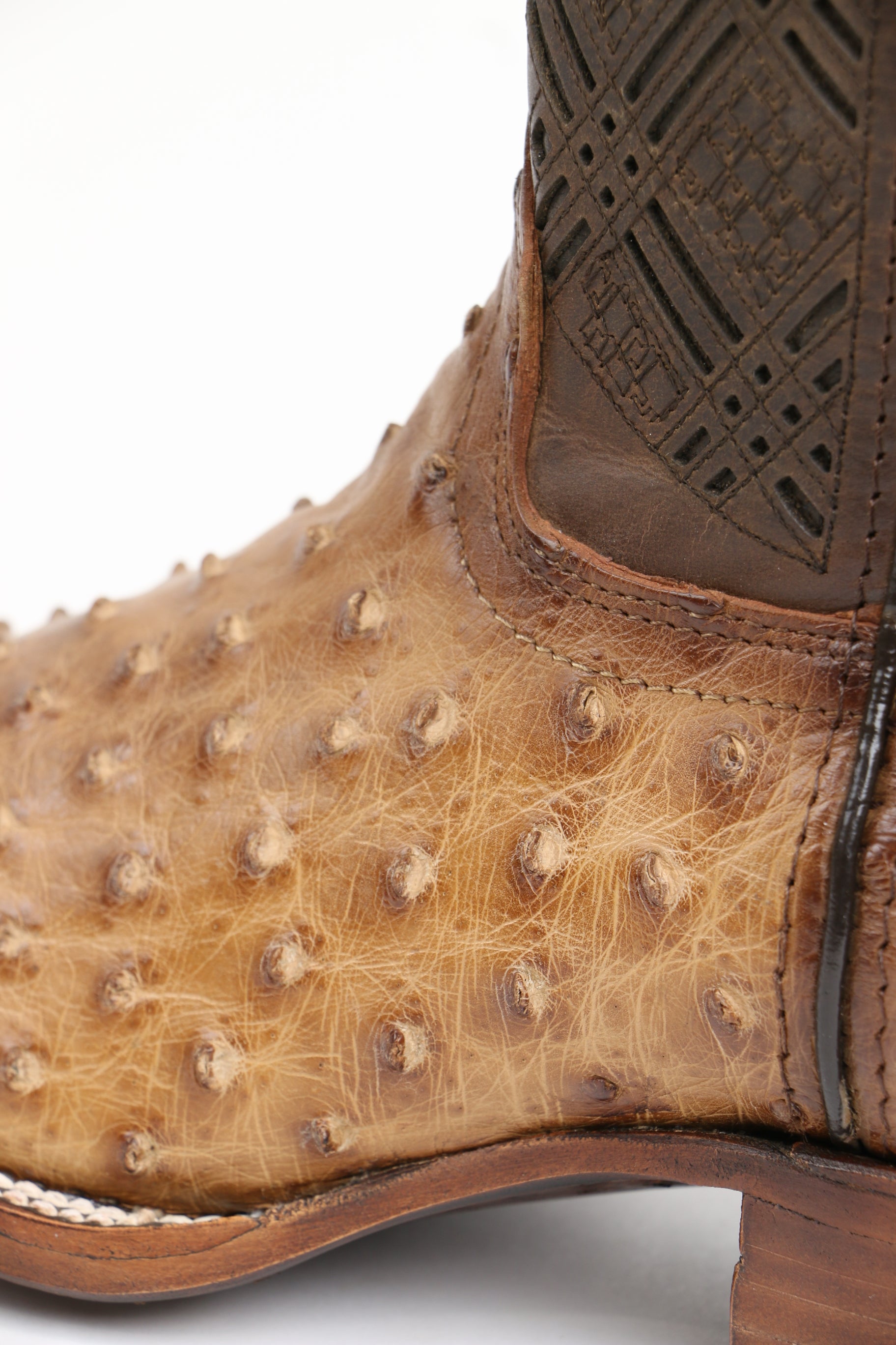 Chero's Premium Exotic Ostrich Scorched Brandy Clearance Sale 70%OFF