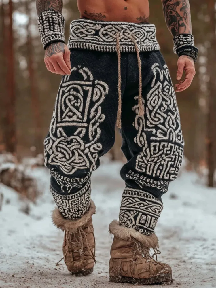 Men's Viking Tribal Celtic Art Knit Sweatpants