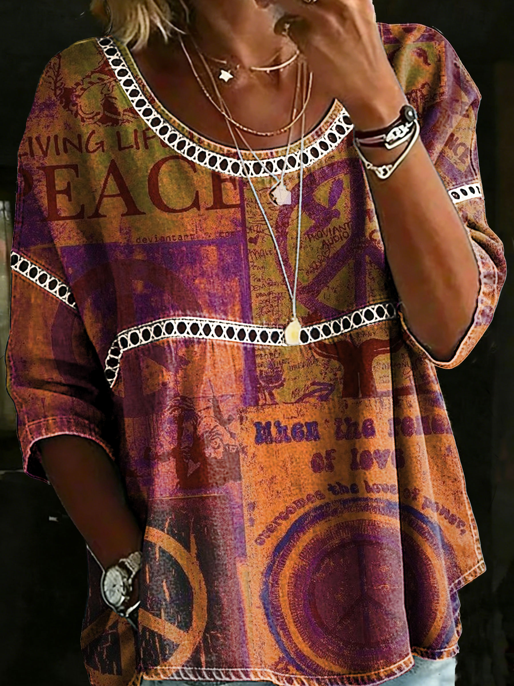 Women's Vintage Hippe Casual Loose Denim Blouse Shirt