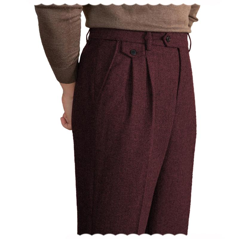 🧵 Men’s Retro Herringbone Tweed Dress Pants