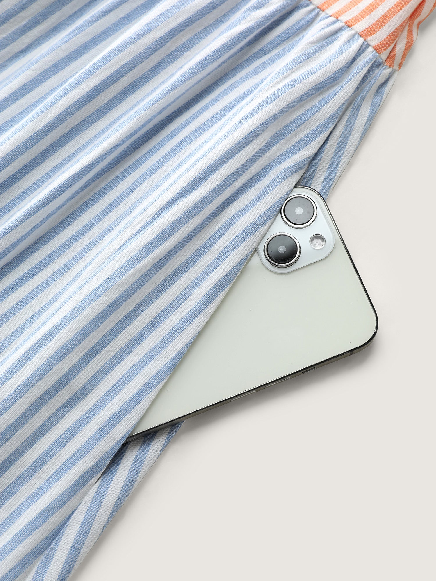 Pastel Stripe Collage Print Layered Mini Dress