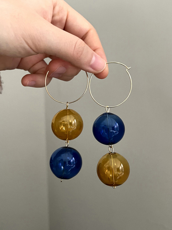 Stylish Contrast Color Geometric Earrings Accessories