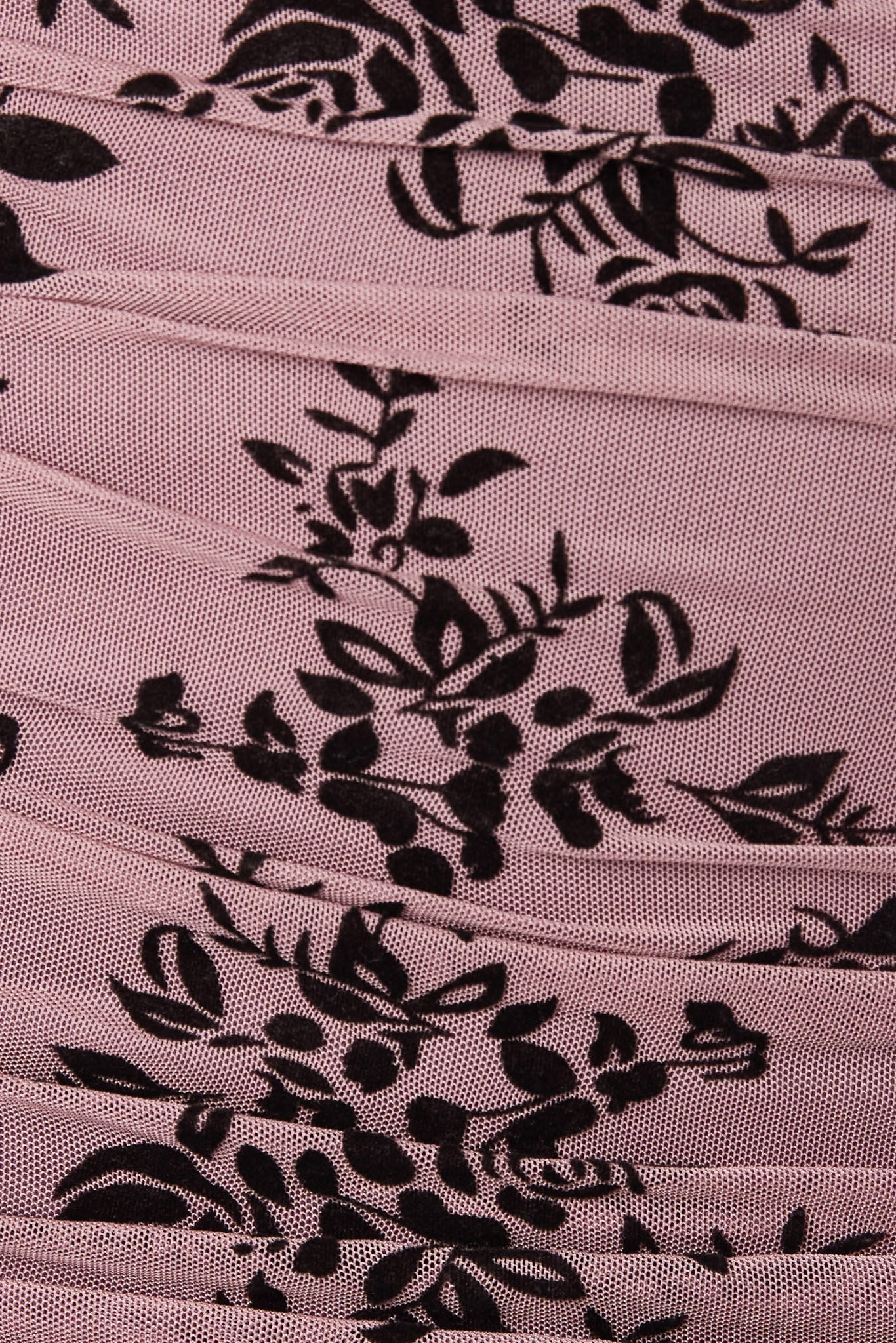 Flocked Floral Mesh Bodycon Midi Dress