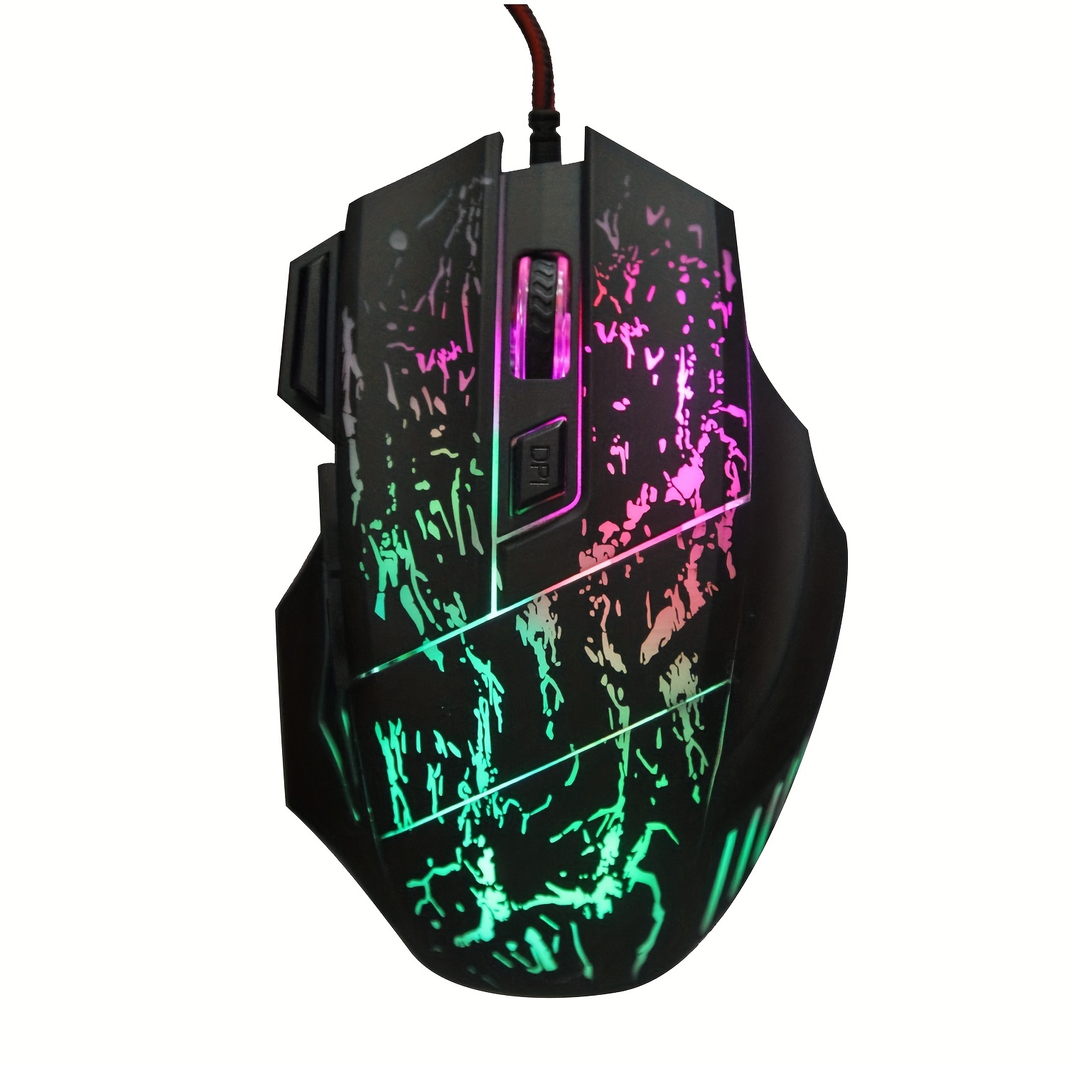 Exploding Cracked Rainbow Light Gaming Mouse