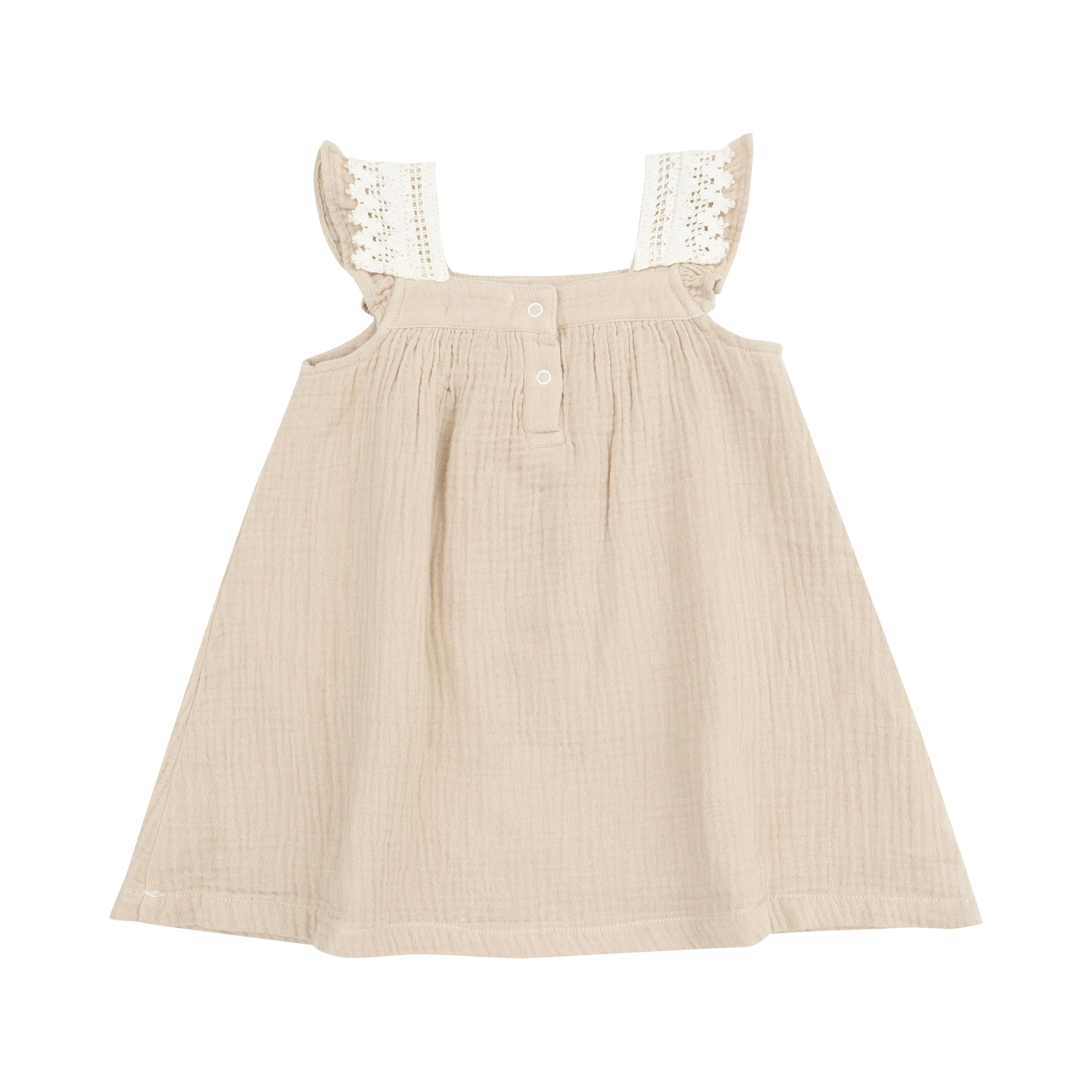 Solid Muslin Oxford Tan Sundress