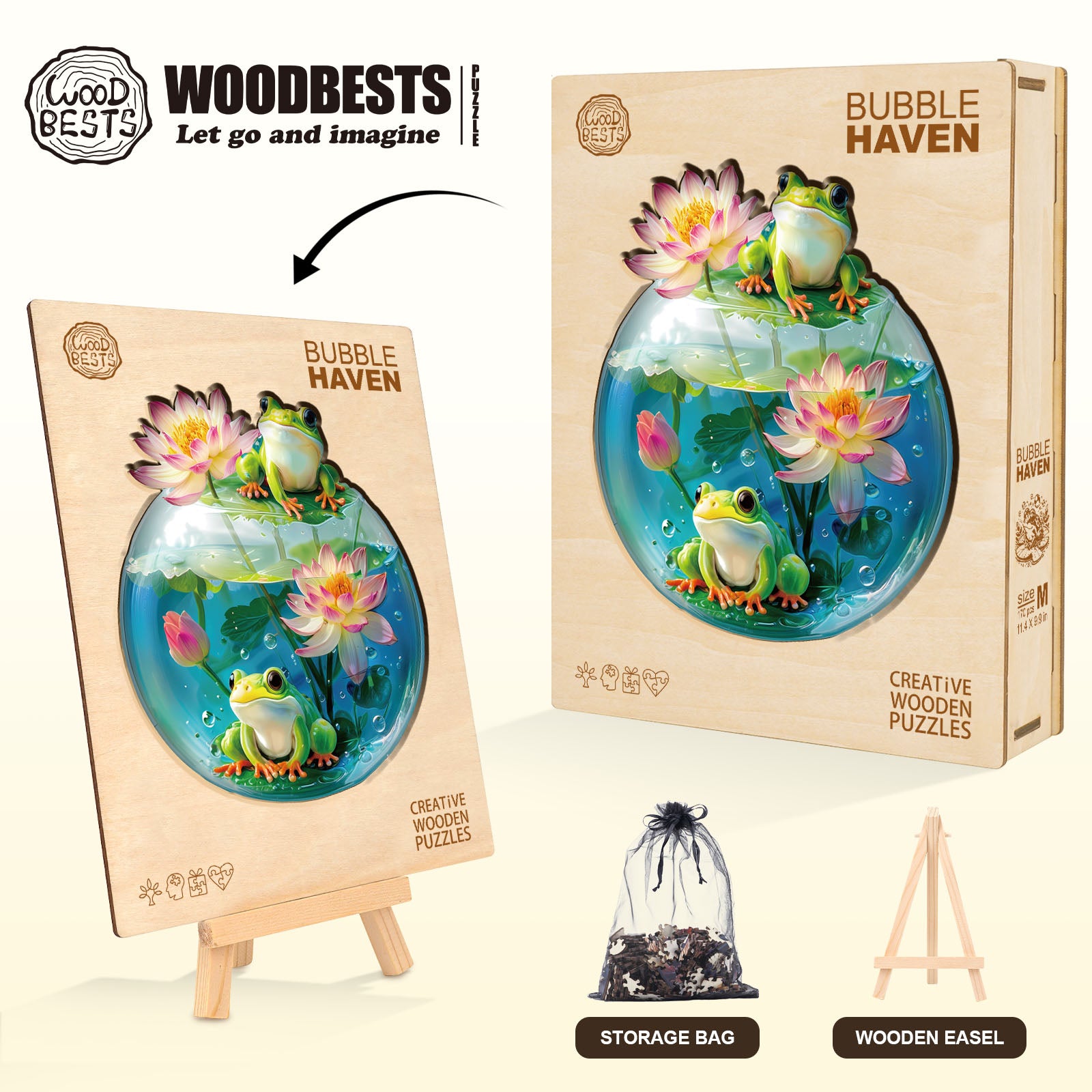 Bubble Haven Frog Wooden Jigsaw Puzzle