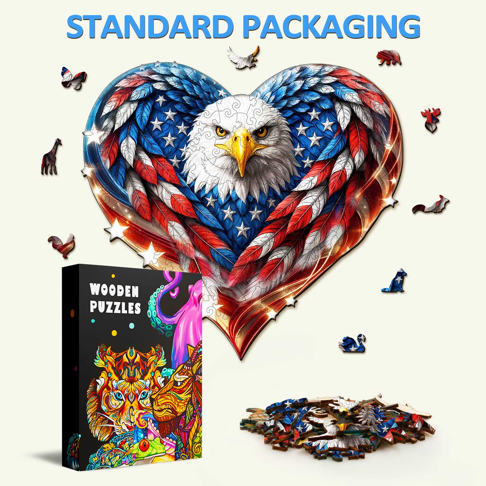 Patriotic Eagle-2 Wooden Jigsaw Puzzle