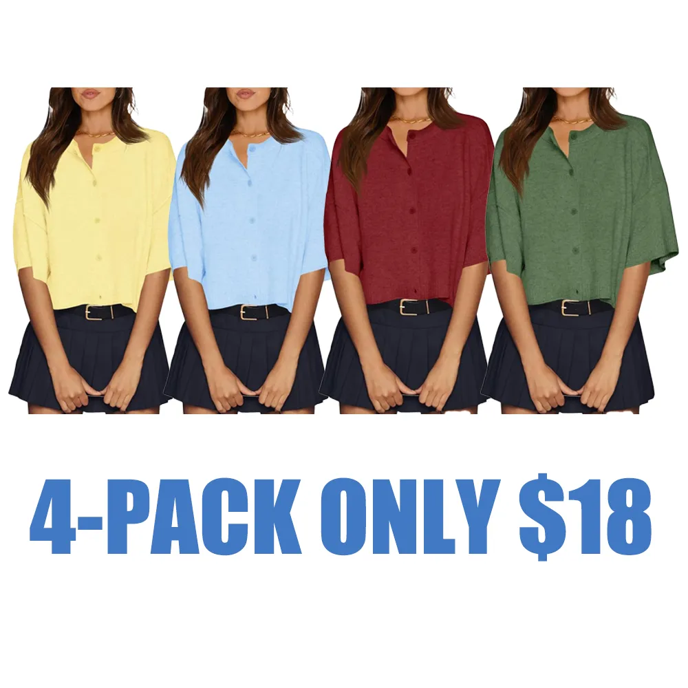 Womens Half Sleeve Cardigan Sweaters