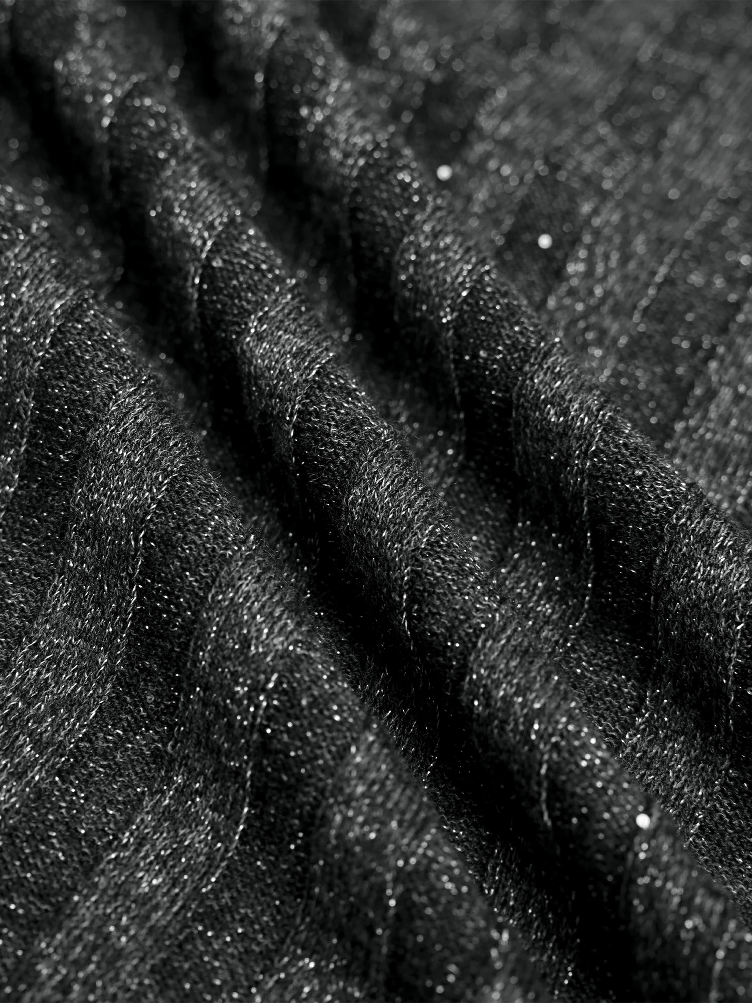 Wool V-Neck Long-Sleeved Sequin Knitted Cardigan