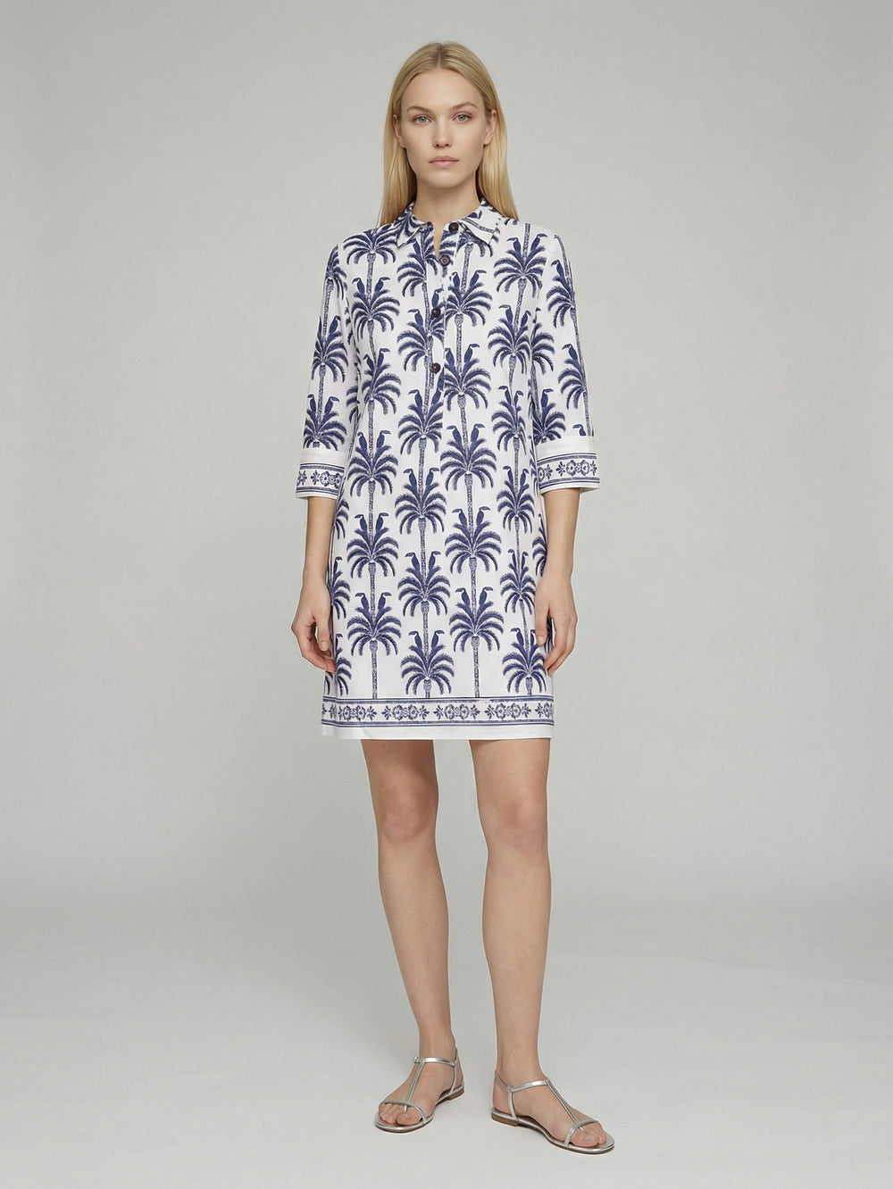 Miranda Dress in Toucans and Palm Trees