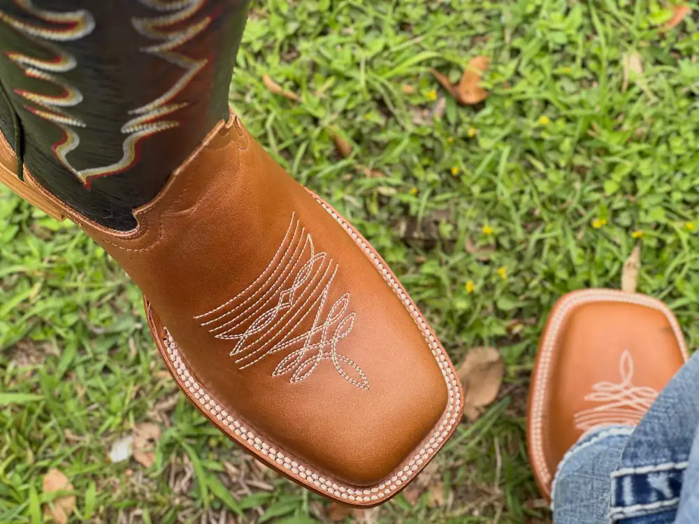 Men’s Honey Leather Boots With Black Shaft