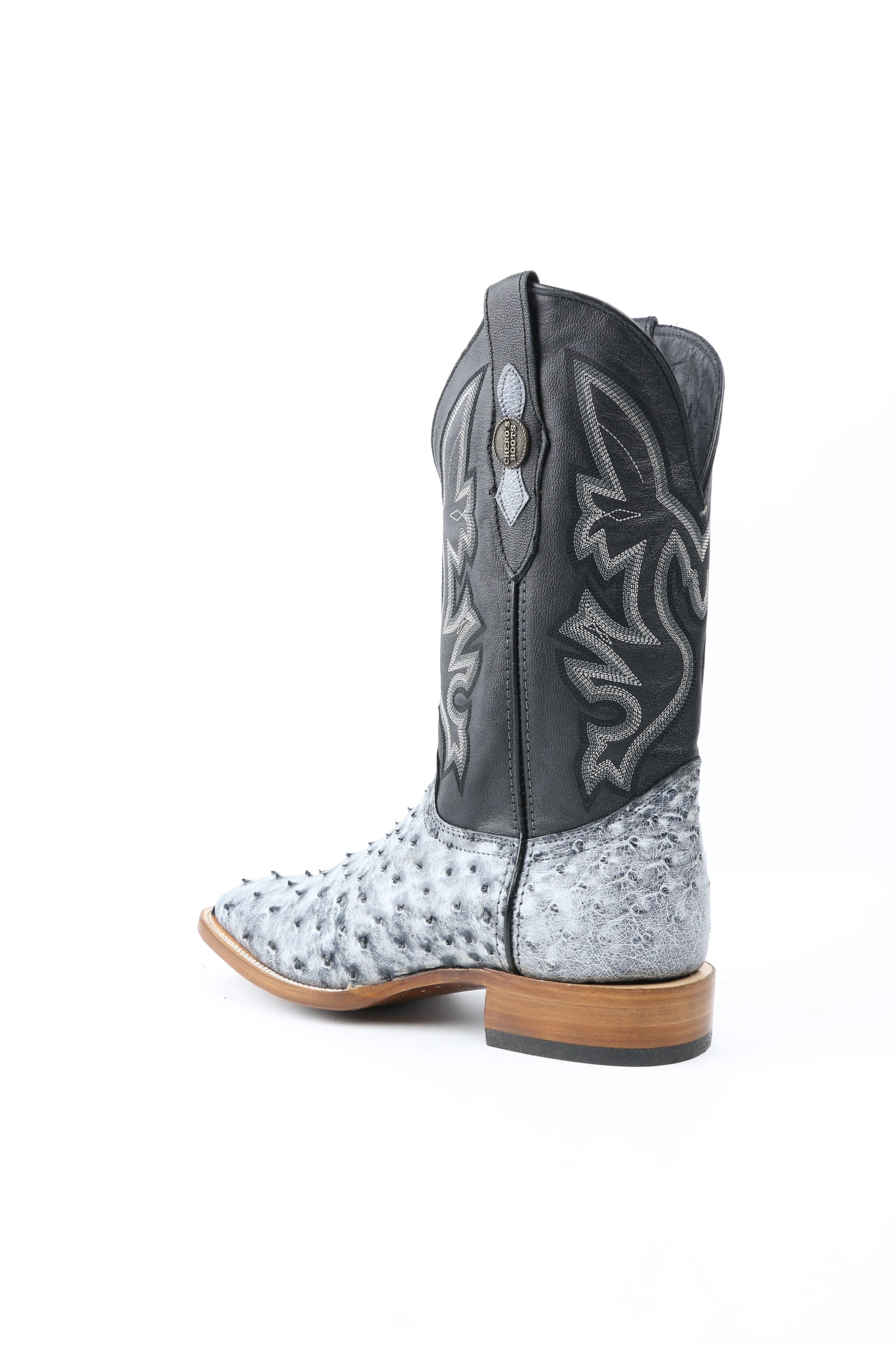 Chero's Premium Exotic Ostrich Charcoal Clearance Sale 70%OFF