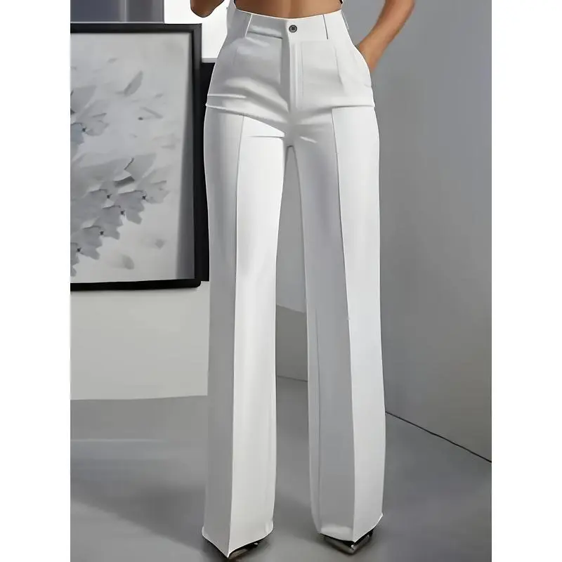 Women's Straight Leg Dress Pants for Work, Classic Business Trousers