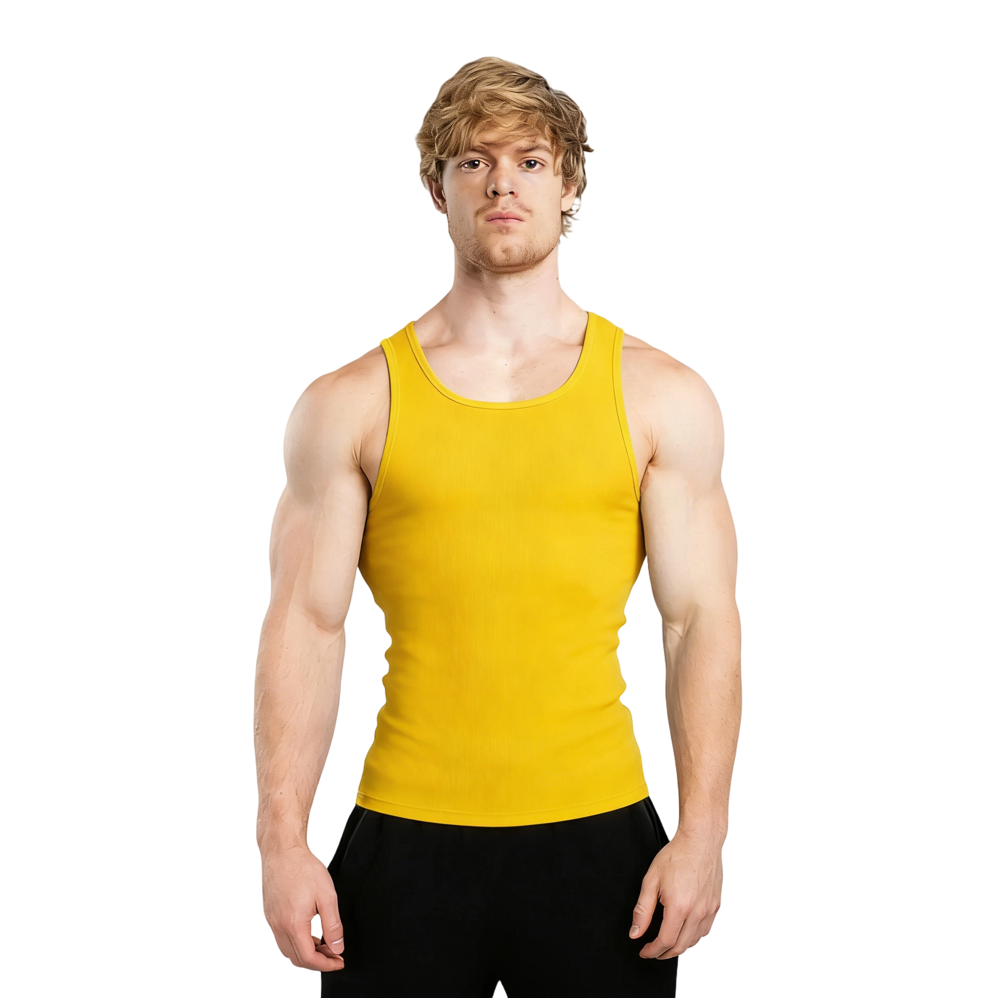 Men’s Slim-Fit Stretchy Ribbed Tank Top