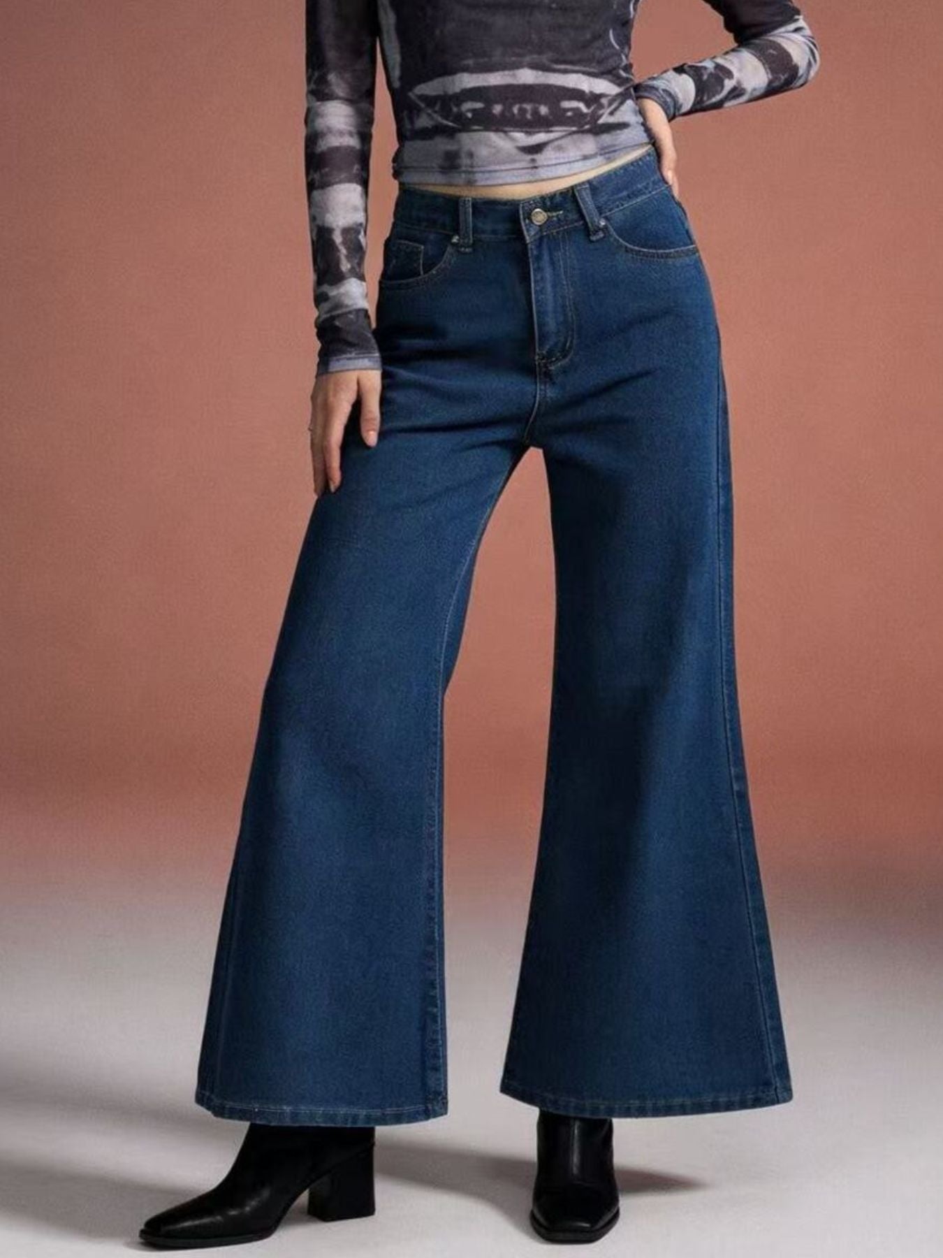 High-Waisted Flare Leg Jeans