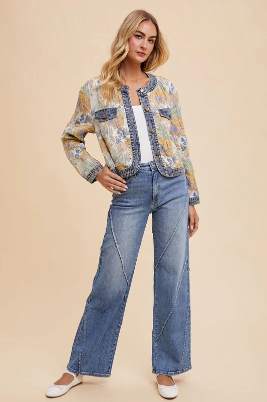 Wear Decorative Seams Wide Leg Jeans