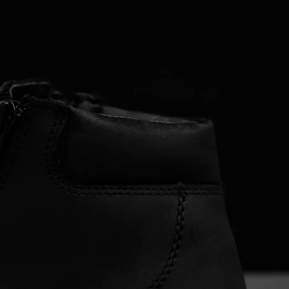 Black Basketweave Leather Botin With 3D Lightweight Soles - Square Toe